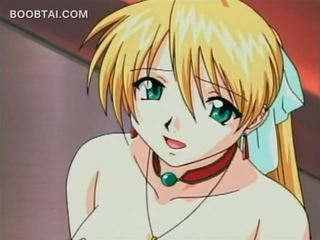 Hervorragend blond anime jugendliche wird muschi finger neckten