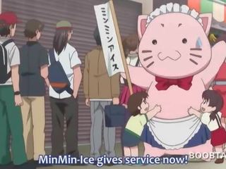 Anime kochanie klejone podczas dający za niesamowite robienie loda