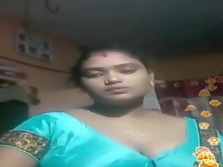 Tamil อินเดีย ผู้หญิงไซส์ใหญ่ สีน้ำเงิน silky blouse มีชีวิต, เพศ ฟิล์ม 02
