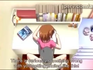 Petite anime skolejente blir knust av grown stor aksel