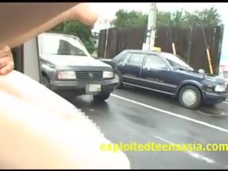 Giapponese pubblico sporco video in mini furgone traffico per tutto a vedere fica